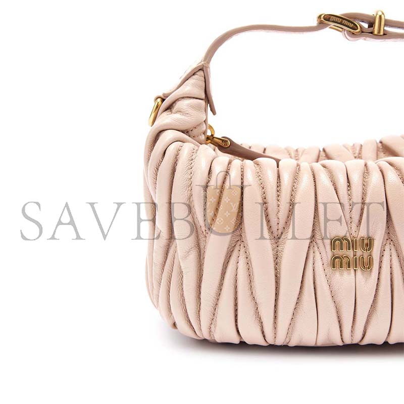 MIU MIU QUILTED NAPPA LEATHER POUCH 5NE026 (15*8.5*8cm)